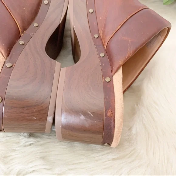 Vionic Kacie Brown Leather Clog Size 8 Wide - Picture 8 of 11